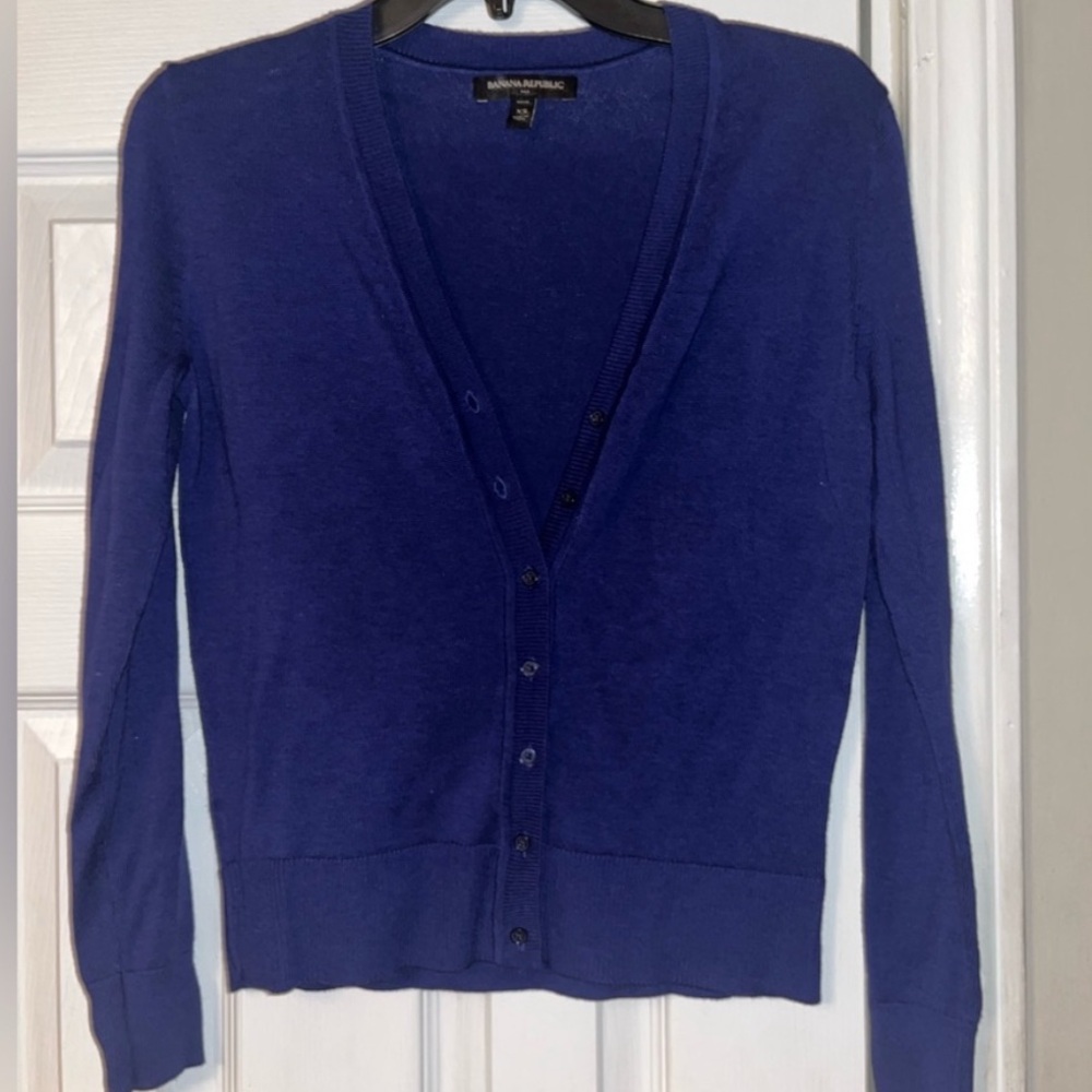 Banana Republic Blue Cardigan, Size XS Petite - Picture 4 of 7